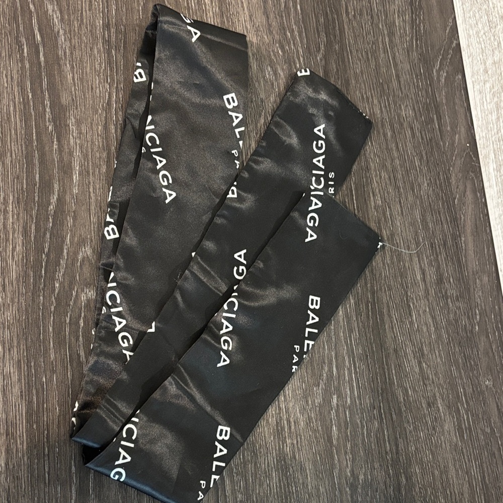 Balenciaga Black Logo Print Scarf